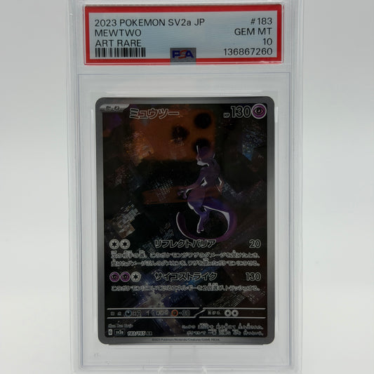 Mewtwo PSA 10 – Art Rare (183/165) SV2a JP – Vorderseite / PSA 10 Slab